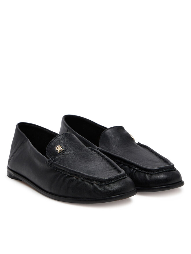Tommy Hilfiger Félcipő Tommy Hilfiger Soft Leather Squared Toe Loafer FW0FW08412 Fekete