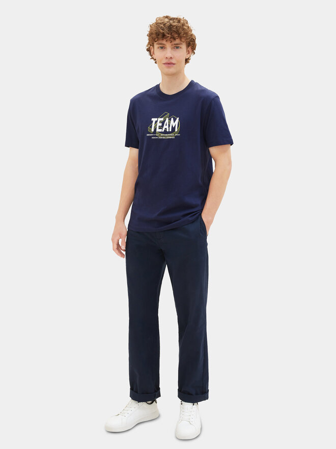 Tom Tailor Denim Tom Tailor Denim Póló 1040838 Sötétkék Regular Fit