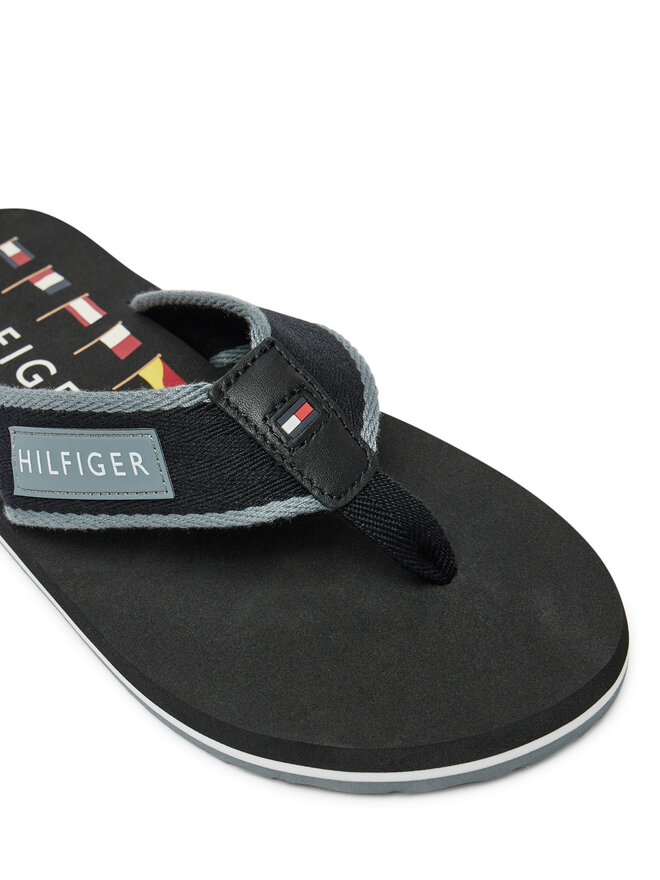 Tommy Hilfiger Japonki Tommy Hilfiger Patch Hilfiger Beach Sandal FM0FM05435 Czarny