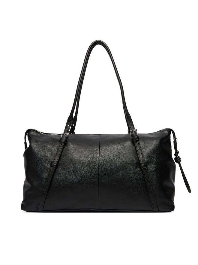 Tommy Jeans Handtasche Tommy Jeans Pebble Grain Metal Logo Tote Bag AW0AW18472 Schwarz