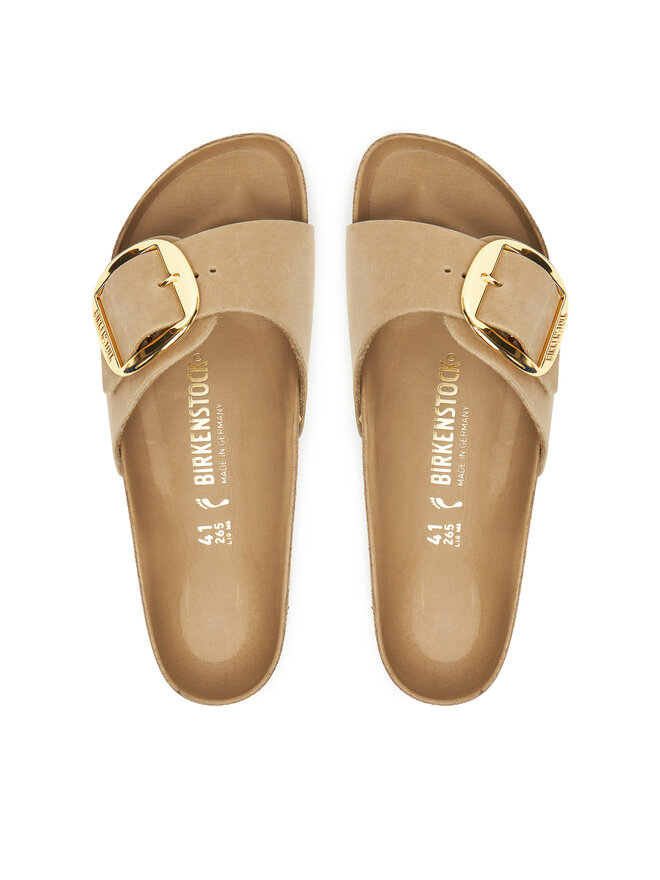 Birkenstock Pantoletten Birkenstock Madrid Big Buckle Hex 1030467 Braun