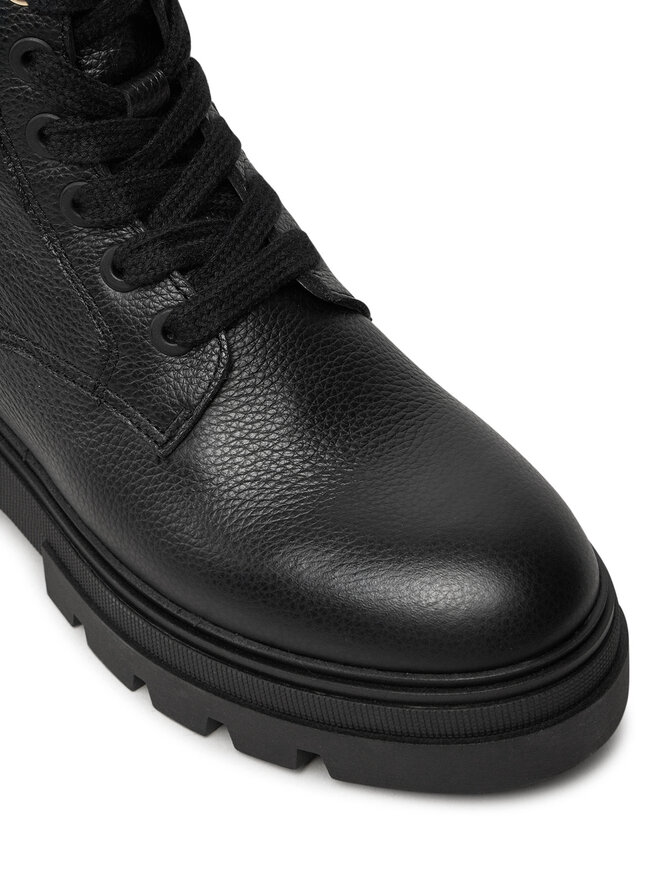Tommy Hilfiger Μποτάκια Tommy Hilfiger Bicolor Leather Lace-Up FW0FW08160 Μαύρο