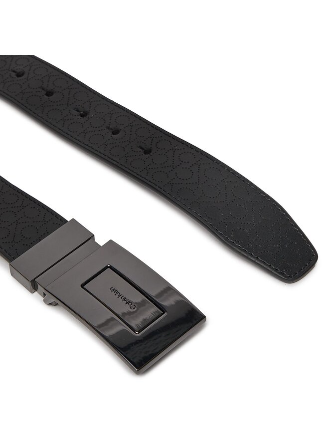 Calvin Klein Чоловічий ремінь Calvin Klein Adj/Rev Formal Plaque Mono 35mm K50K511573 Чорний