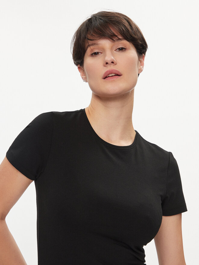 Pieces Pieces Marškinėliai Irene 17082526 Juoda Slim Fit