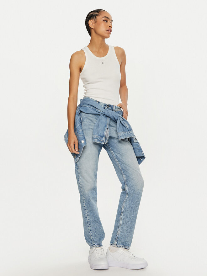 Calvin Klein Calvin Klein Τοπ Graphic K20K208065 Λευκό Slim Fit