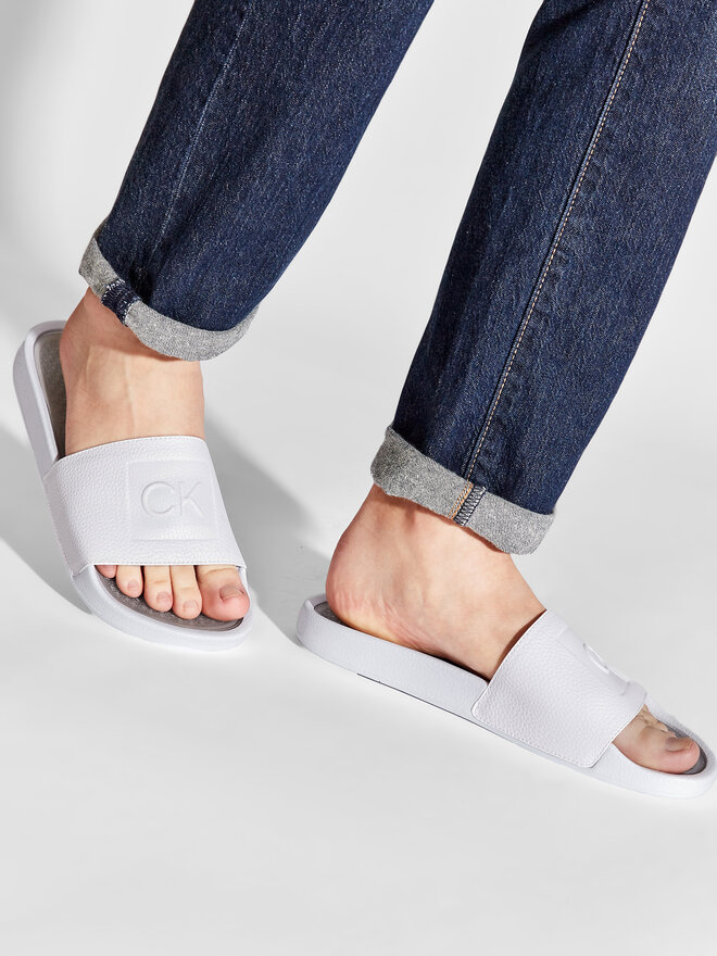 Calvin Klein Чехли Calvin Klein Pool Slide Ergonomic HM0HM00651 Бял