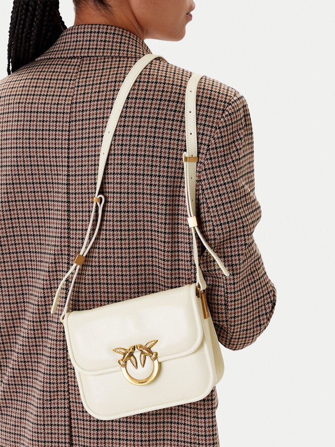 PINKO Kabelka PINKO Love Box Bag Fl Mini PE 25 PLTT 104297 A26J Écru