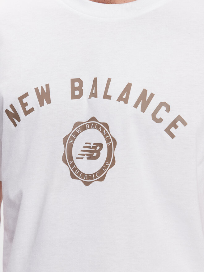 New Balance New Balance Marškinėliai Sport Seasonal Graphic MT31904 Balta Relaxed Fit