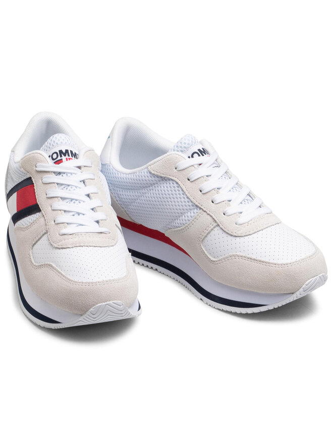 Tommy Jeans Laisvalaikio batai Tommy Jeans Flatform Runner EN0EN01357 Balta