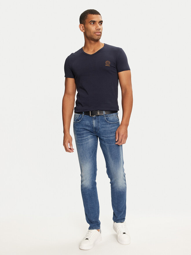 Versace Versace Camiseta AUU01004 1A1001 Azul marino Regular Fit