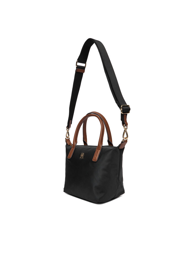 Tommy Hilfiger Handtasche Tommy Hilfiger Popette Mini Tote AW0AW17709 Schwarz