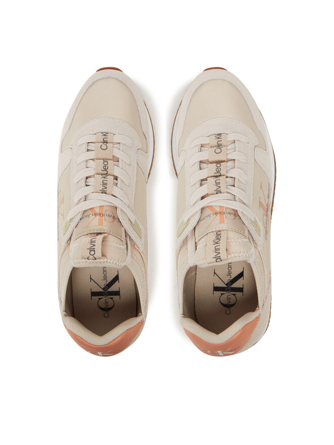 Calvin Klein Jeans Sneakers Calvin Klein Jeans Runner Sock Laceup Ny-Lth Wn YW0YW00840 Beige