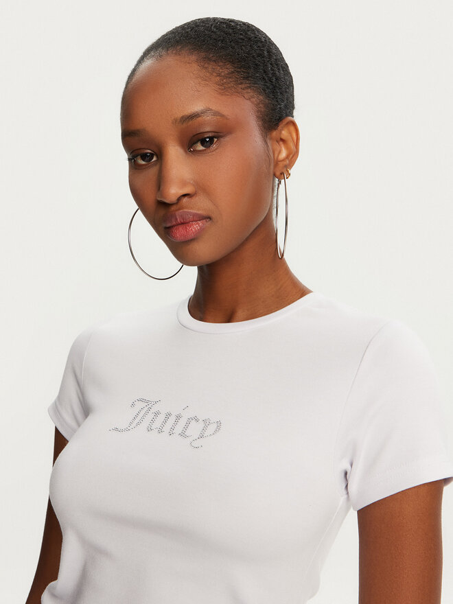 Juicy Couture Juicy Couture Camiseta Dot Ruched JCWCT24311 Blanco Slim Fit