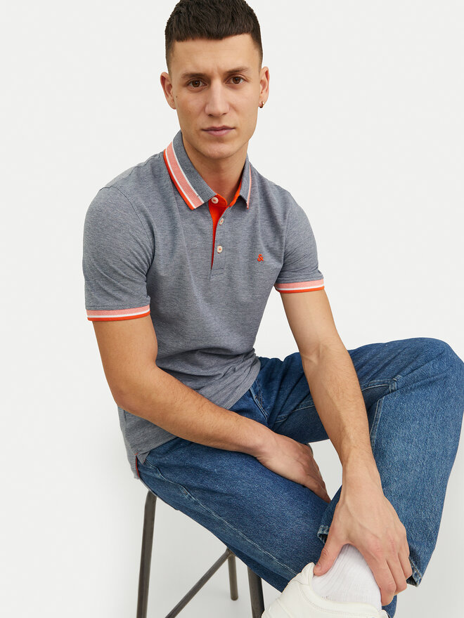 Jack&Jones Jack&Jones Поло Paulos 12136668 Сірий Slim Fit