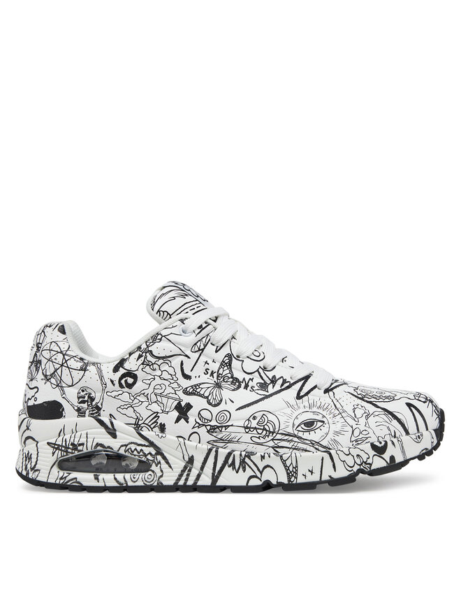 Skechers Сникърси Skechers UNO Printed Lace-Up 183501/WBK Бял