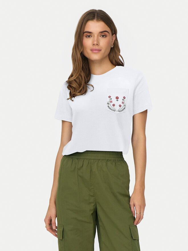 ONLY ONLY Marškinėliai Polly 15317989 Balta Regular Fit