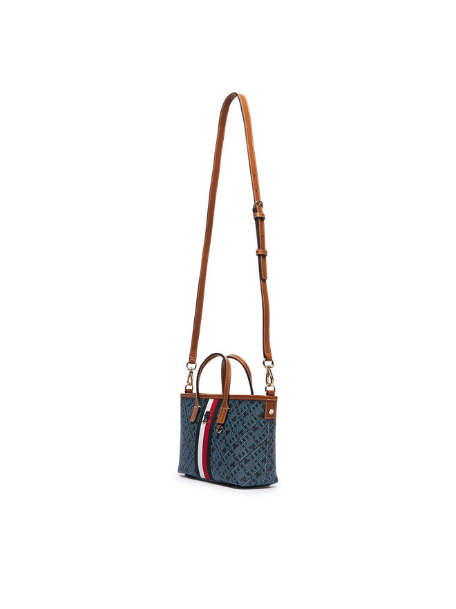 Tommy Hilfiger Handtasche Tommy Hilfiger Th Monoplay Mini Tote Corp AW0AW19177 Dunkelblau