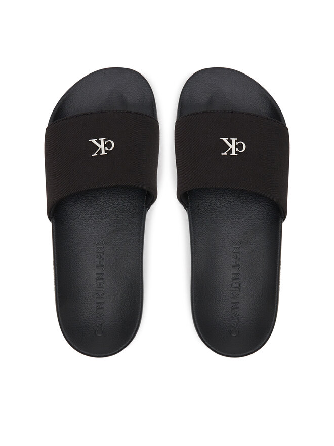 Calvin Klein Jeans Natikače Calvin Klein Jeans Slide Monogram Hardware YW0YW01713 Crna