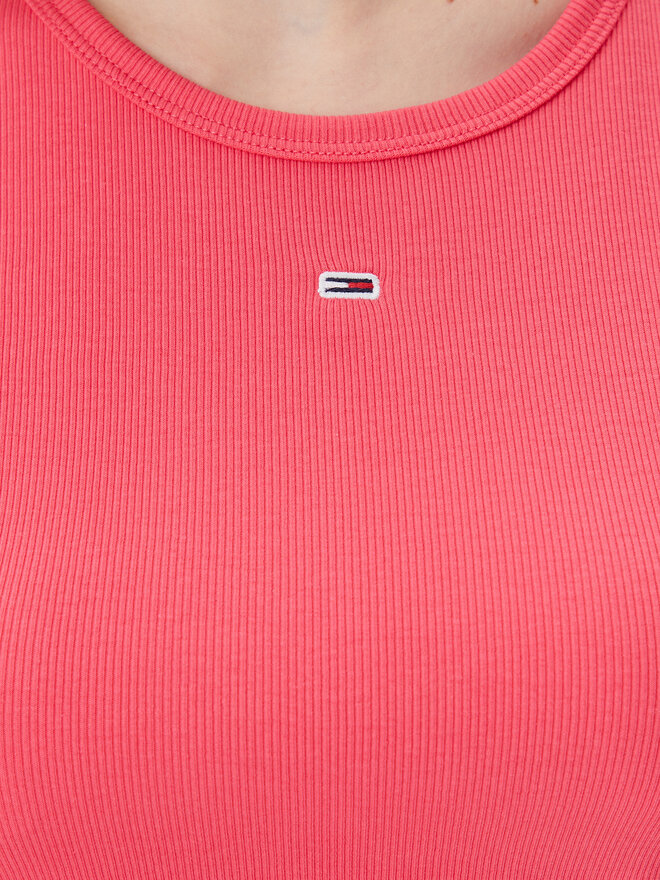 Tommy Jeans Tommy Jeans Póló Essential DW0DW17383 Rózsaszín Slim Fit