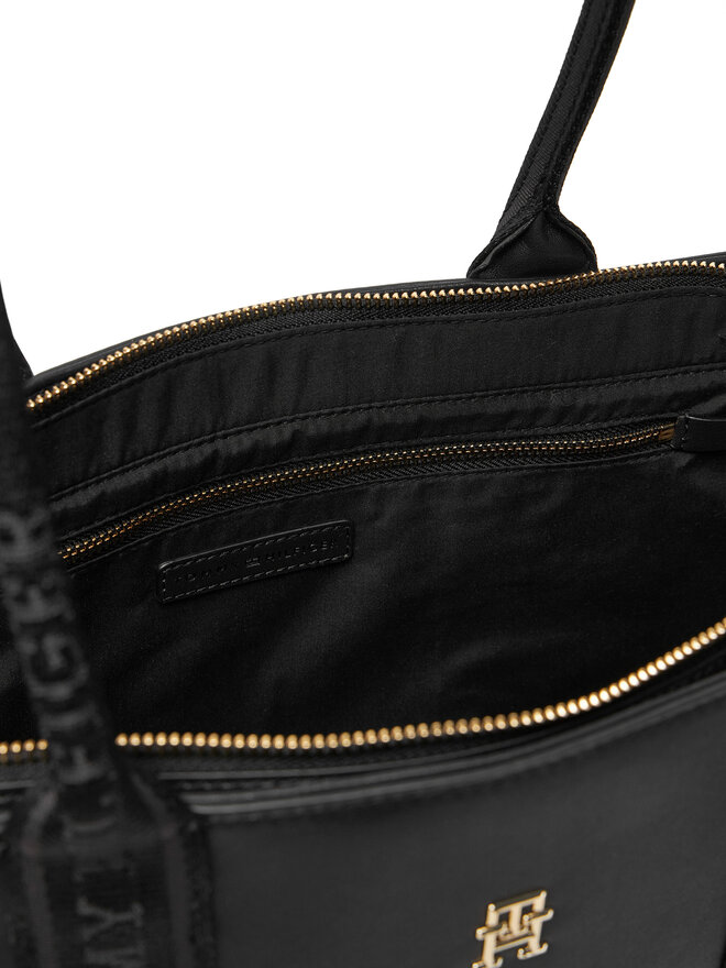 Tommy Hilfiger Kabelka Tommy Hilfiger Th Logotape Tote AW0AW17198 Čierna