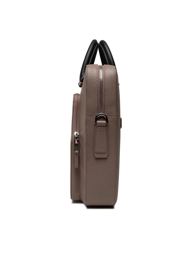 Tommy Hilfiger Laptoptasche Tommy Hilfiger Business Leather Computer Bag AM0AM08459 Braun