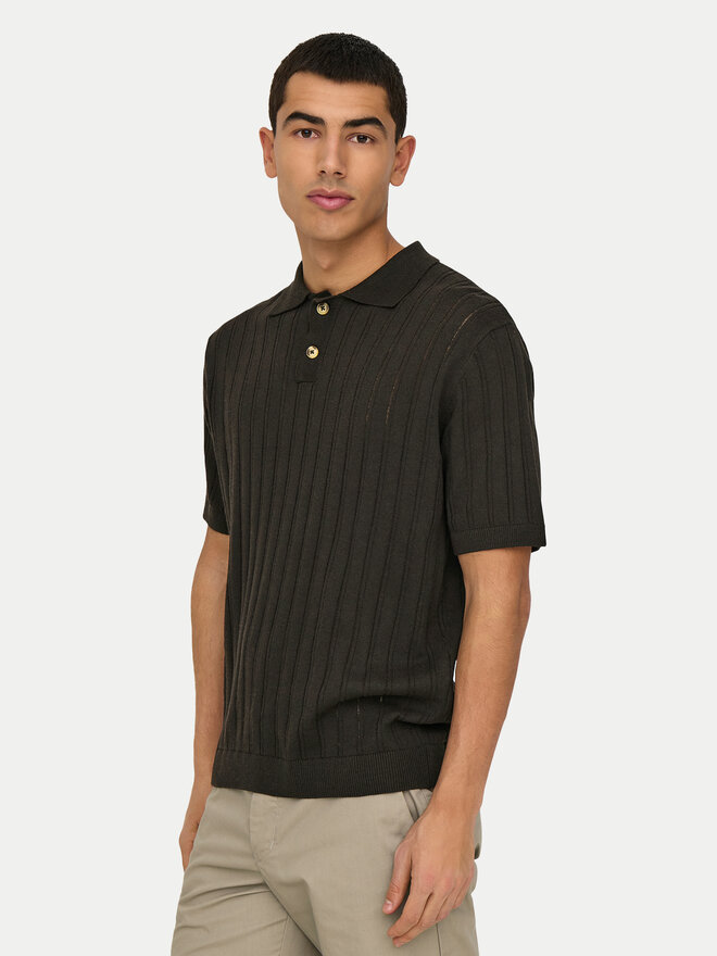 Only & Sons Only & Sons Polo majica Kent 22033463 Rjava Regular Fit