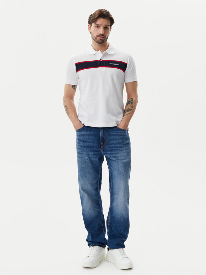 Guess Jeans Guess Jeans Pólóing M5GP29 KCJV1 Fehér Regular Fit