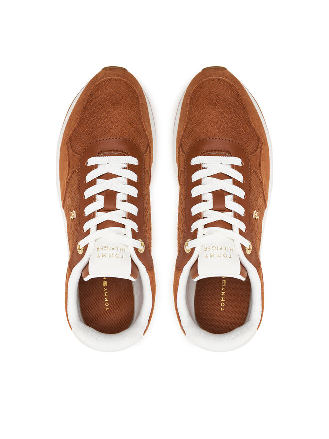 Tommy Hilfiger Sneakers Tommy Hilfiger Th Runner Suede Monogram FW0FW09620 Braun