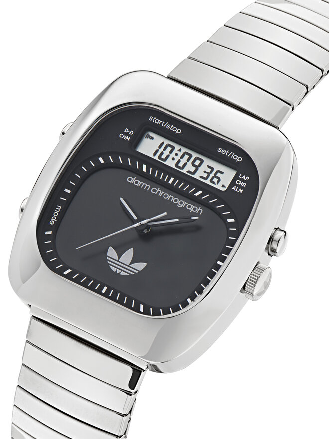 adidas Zegarek adidas Retro Wave Three Chronograph AOSY25013 Srebrny