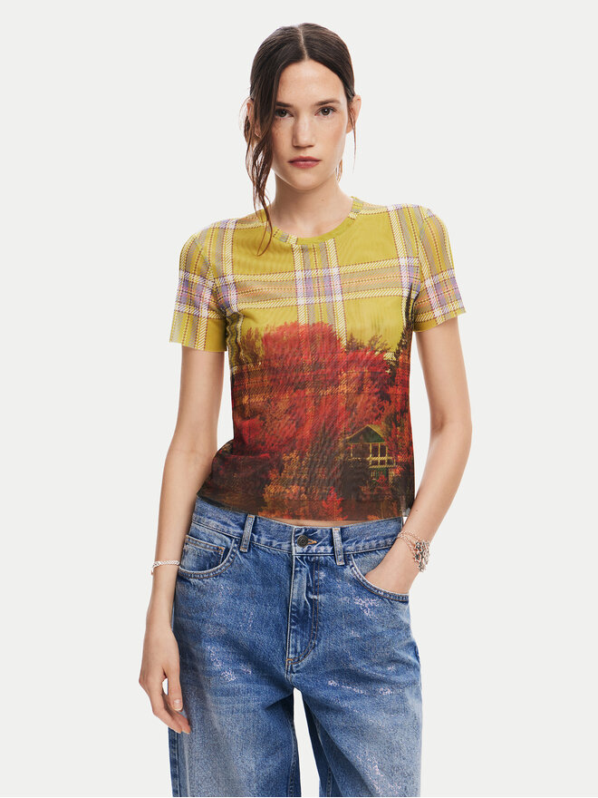 Desigual Desigual T-Shirt Double 24WWTK27 Bunt Slim Fit