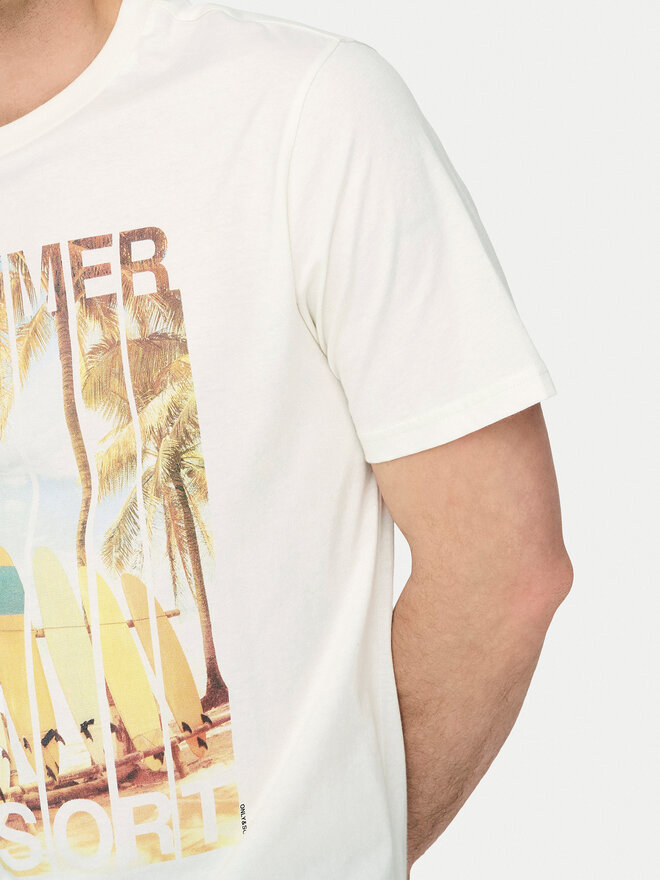 Only & Sons Only & Sons Футболка Magdy 22029454 Білий Regular Fit