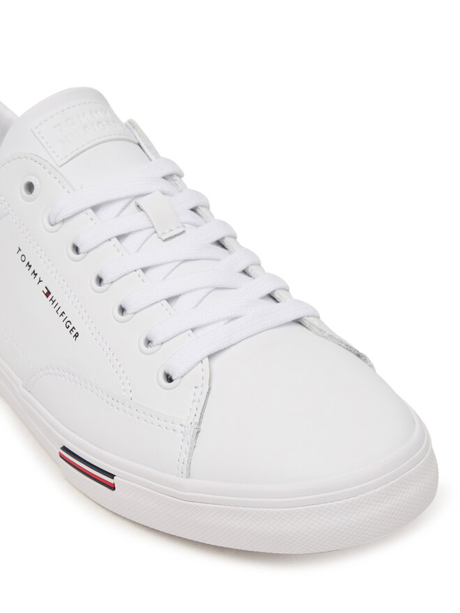Tommy Hilfiger Sneakers Tommy Hilfiger Signature Midsole Lace-Up Trainers With Leather FM0FM05814 Weiß