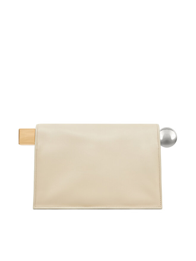 JACQUEMUS Geantă JACQUEMUS La Pochette Rond 24E233BA356-3171 Écru