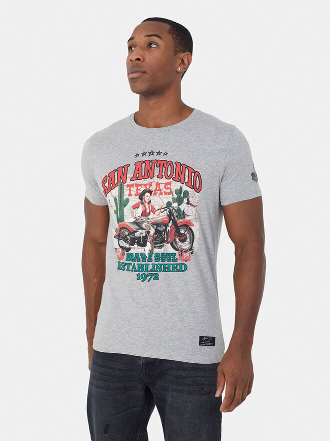 Brave Soul Brave Soul T-Shirt MTS-149PINUP Grau Straight Fit