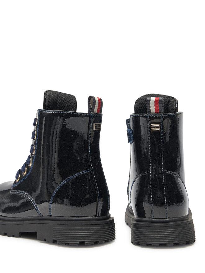 Tommy Hilfiger Kozačky Tommy Hilfiger Lace-Up Bootie T1A5-33564-1237 M Tmavomodrá