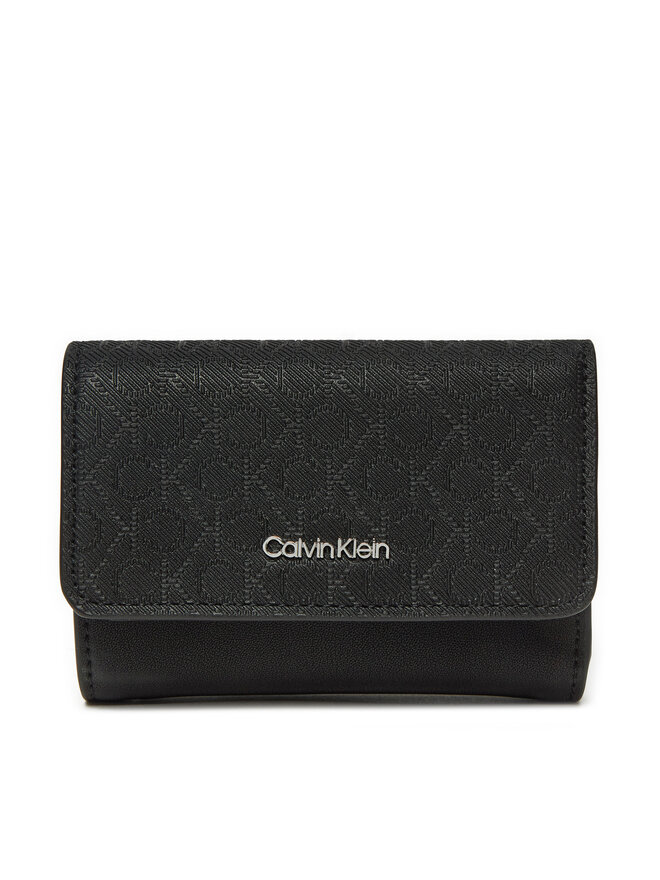 Calvin Klein Kleine Damen Geldbörse Calvin Klein Ck Must Small Trifold_Mono K60K612829 Schwarz