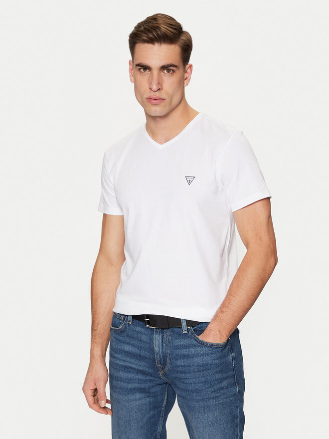 Guess Guess T-Shirt Caleb U97M01 KCD31 Λευκό Slim Fit