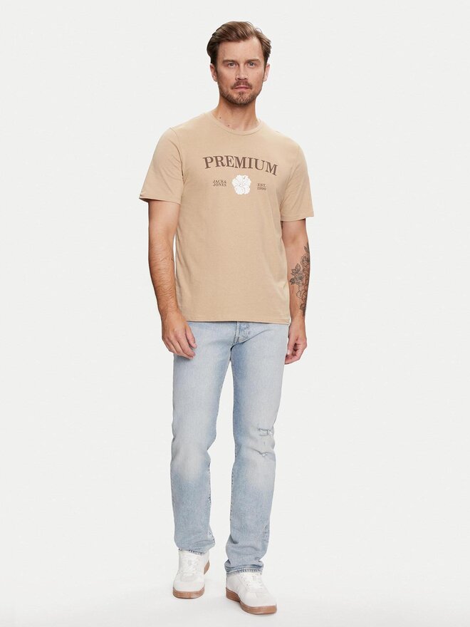 Jack&Jones Jack&Jones Majica Jprblaalfie 12259673 Rjava Regular Fit