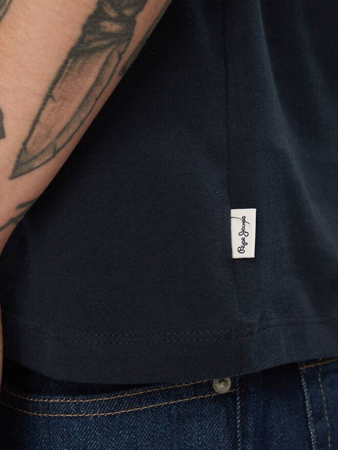 Pepe Jeans Pepe Jeans Marškinėliai Claude PM509390 Tamsiai mėlyna Regular Fit