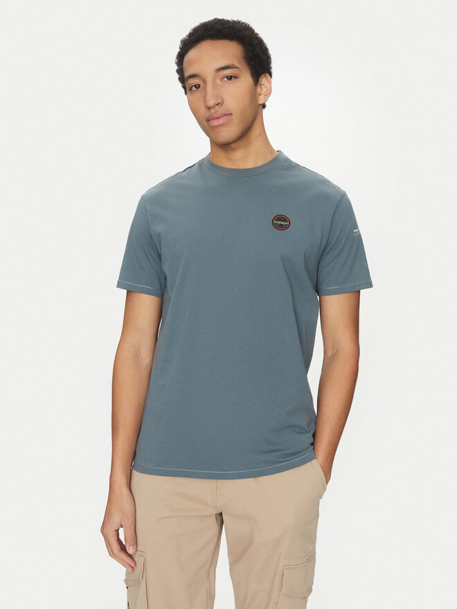 Napapijri Napapijri Camiseta S-Badge NP0A4I3N Azul Regular Fit