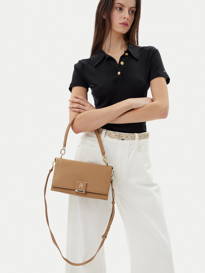 Tommy Hilfiger Ročna torba Tommy Hilfiger Th Her Med Crossover AW0AW17216 Rjava