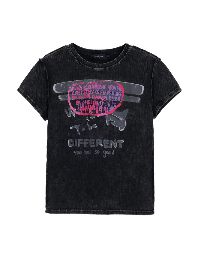 Desigual Desigual T-Shirt 25SWTKX6 Grau Slim Fit