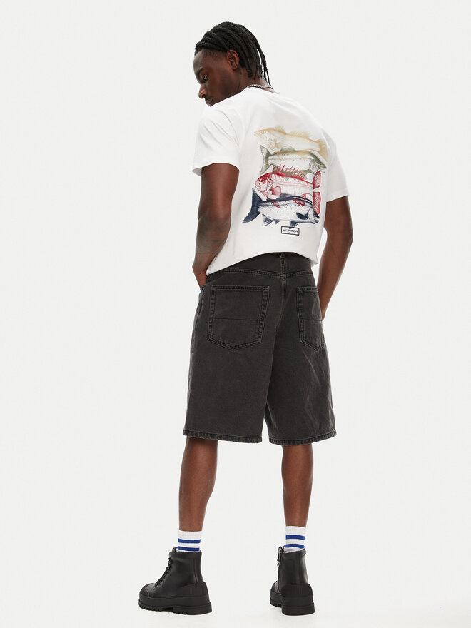 Hunter Hunter Majica Raasay Graphic HARM0034251 Bela Regular Fit