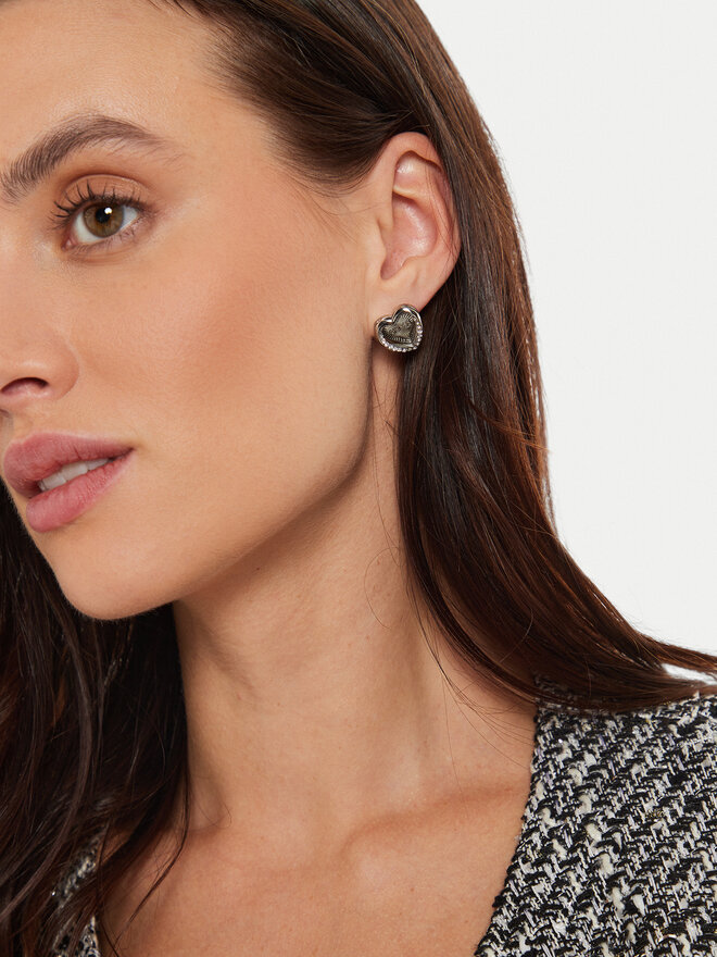 Guess Naušnice Guess JUBE04 609JW Stříbrná