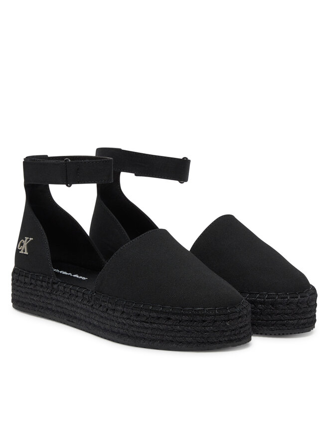 Calvin Klein Jeans Espadrilky Calvin Klein Jeans Flatform Espadrille Sling Mg YW0YW01735 Čierna