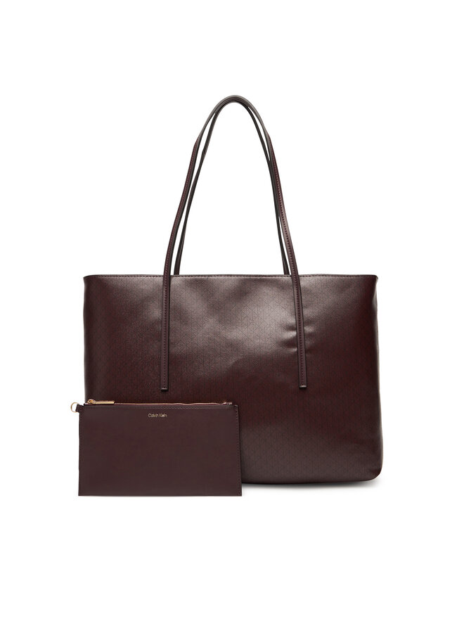 Calvin Klein Handtasche Calvin Klein Emblem Aop Tote W/ Pouch LV04F3266G Dunkelrot