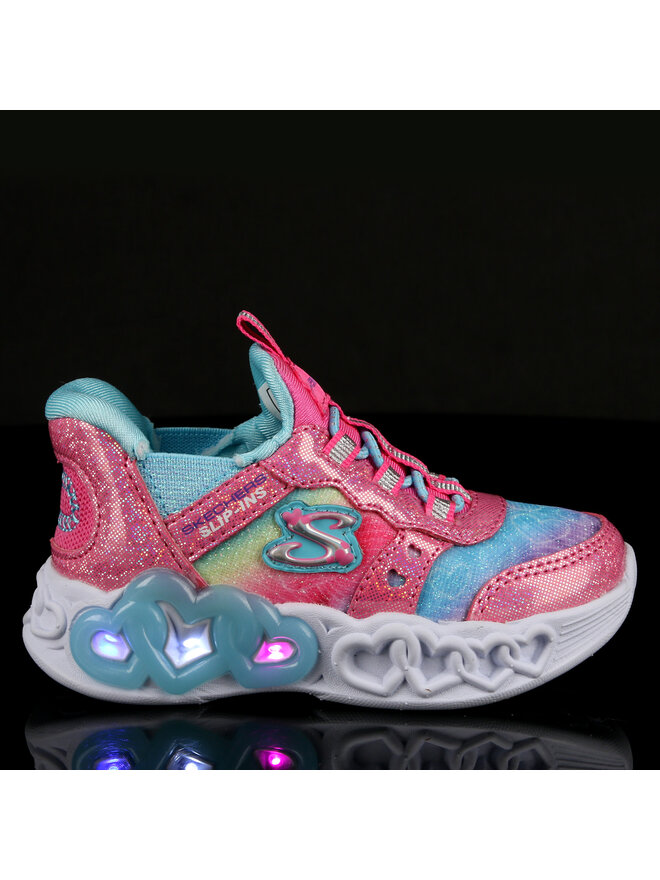 Skechers Sneakersy Skechers Infinite Heart Lights 303755N/PKMT Strieborná