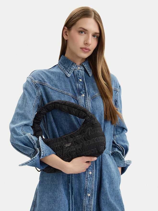 Tommy Jeans Handtasche Tommy Jeans Tjw Icon Aop Shoulder Bag AW0AW18467 Schwarz
