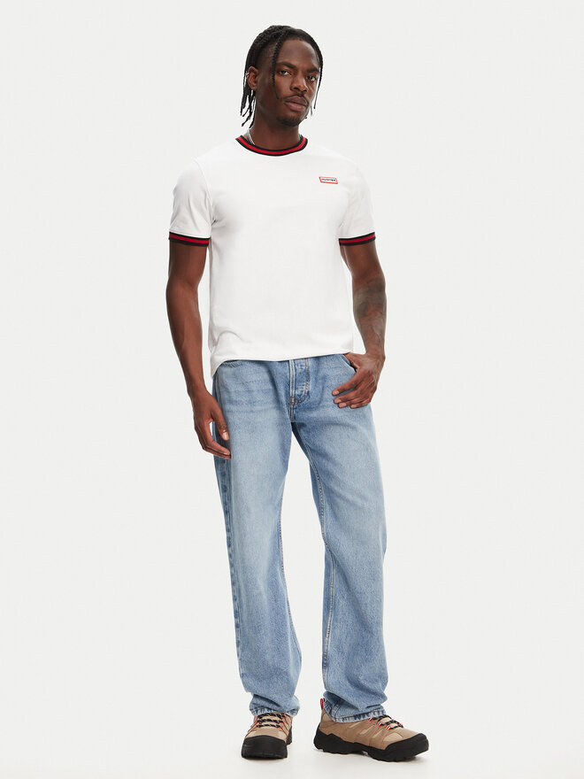 Hunter Hunter Póló Eigg Ringer HARM0032251 Fehér Regular Fit
