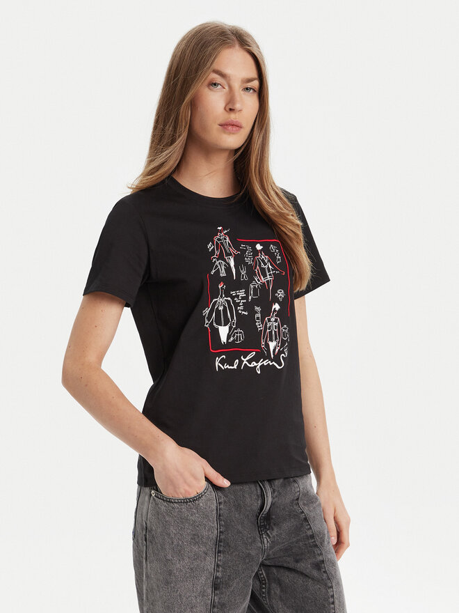 KARL LAGERFELD KARL LAGERFELD Camiseta A3W17099 Negro Regular Fit